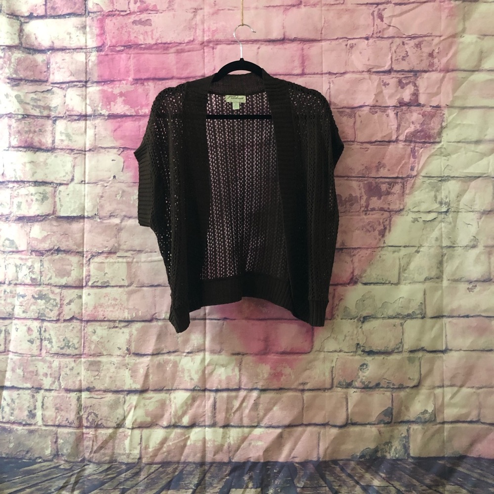 short large knit cardigan